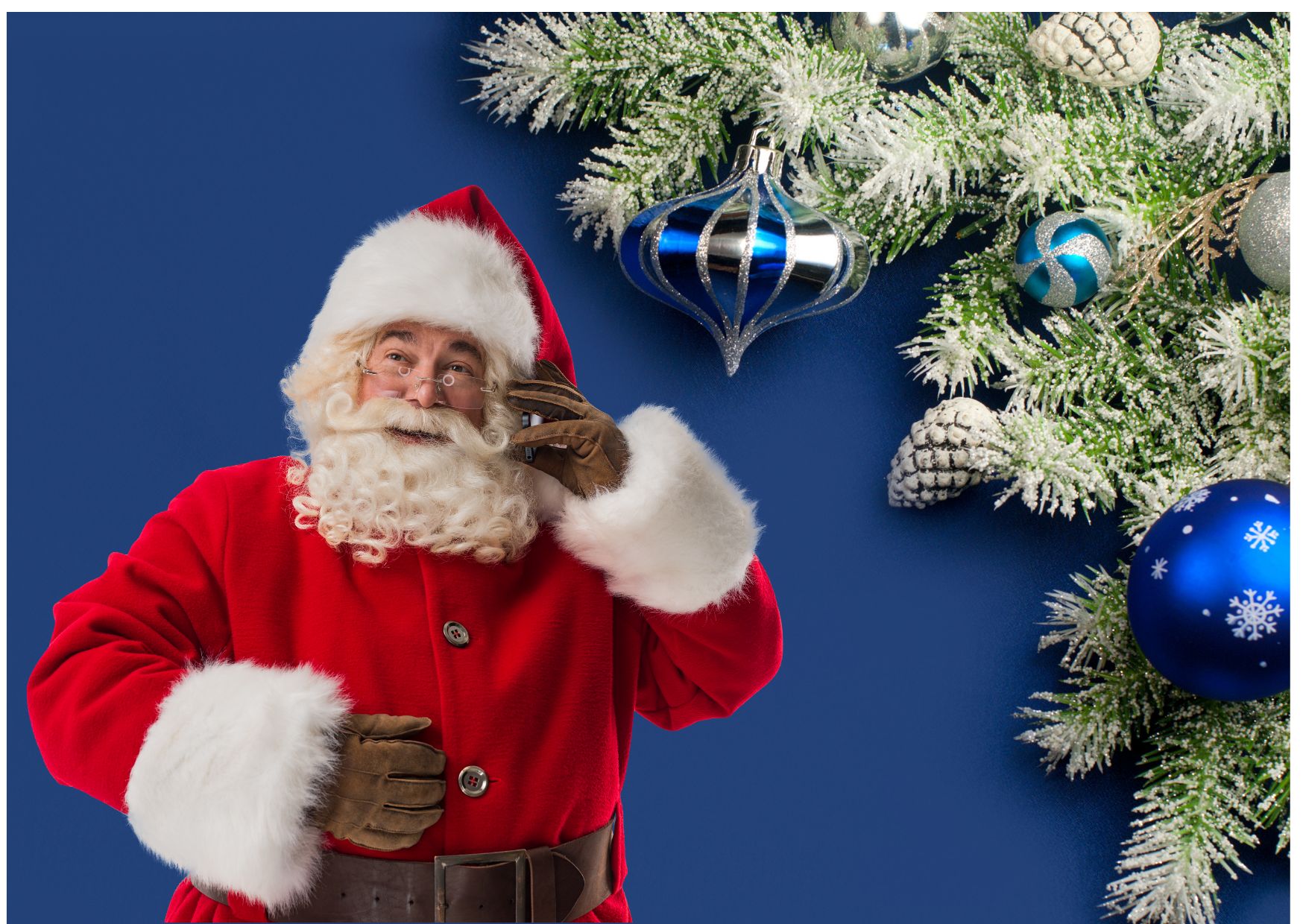 Mikołaj na niebieskim tle